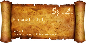 Szecsei Lili névjegykártya