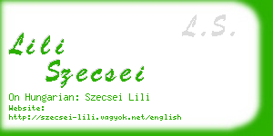 lili szecsei business card